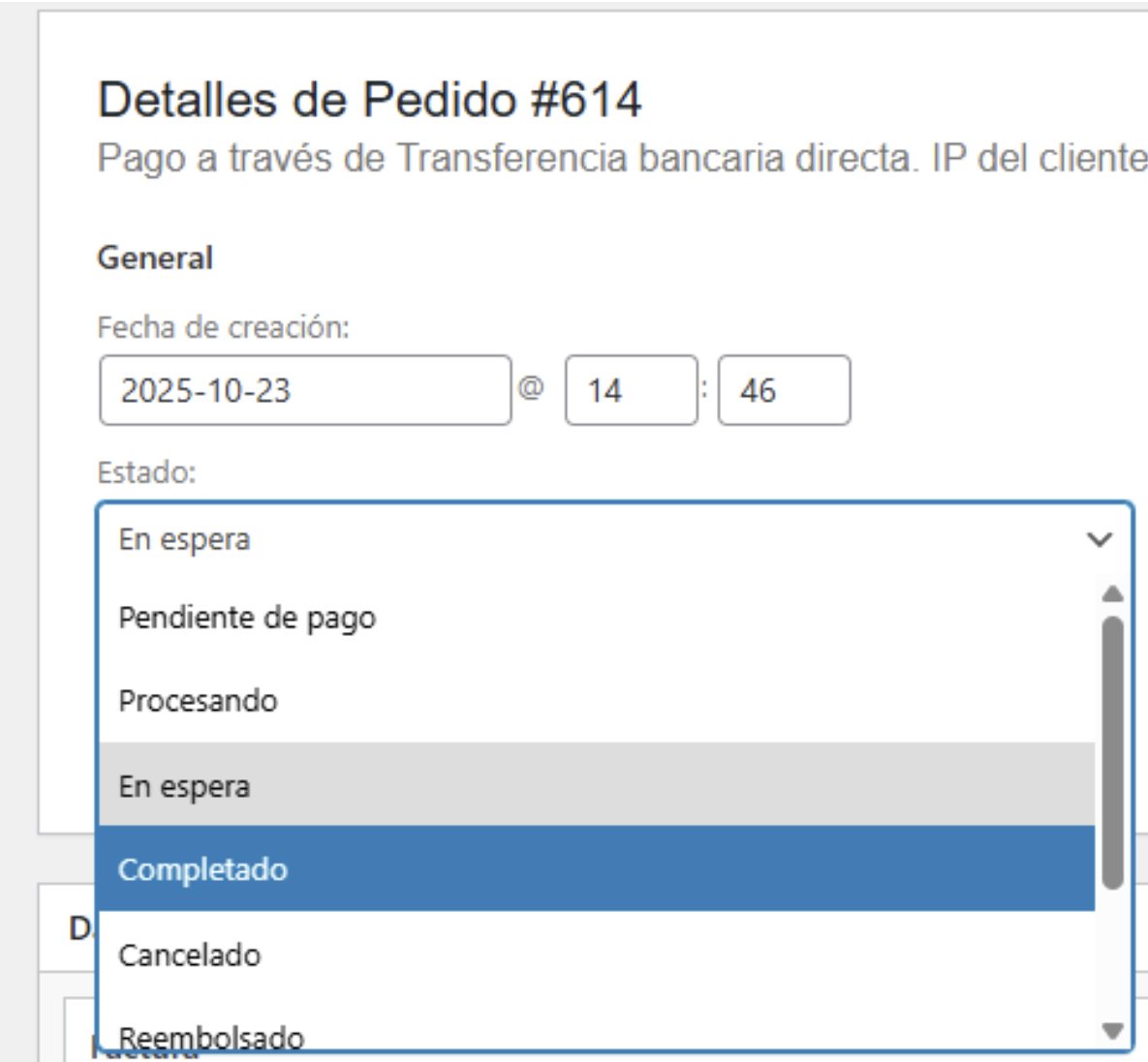 Problemas para facturar con woocommerce